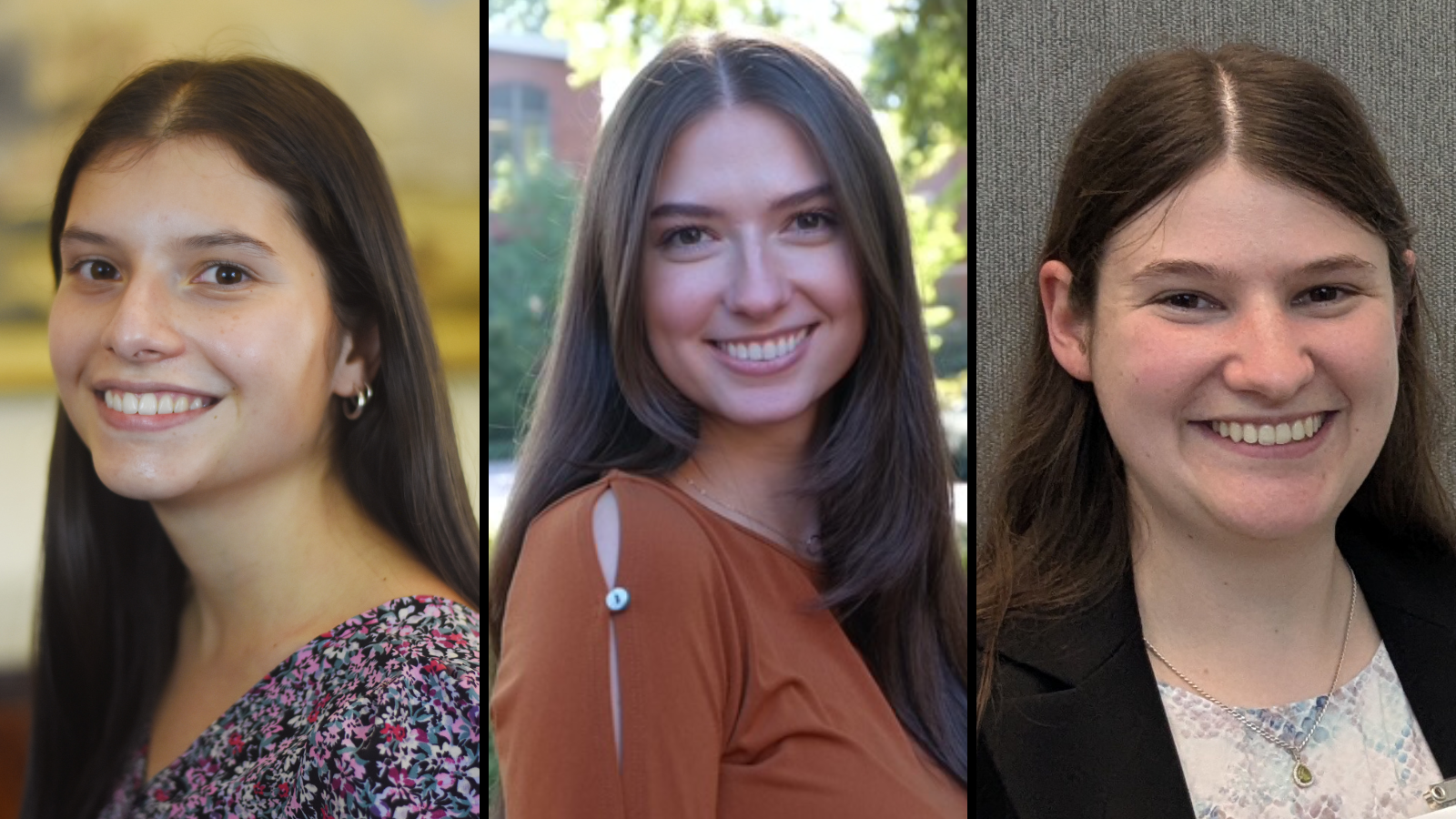 Headshots of three separate women.