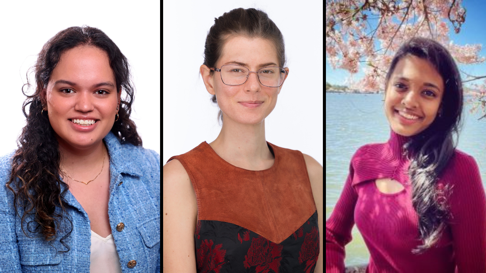 Separate headshots of three women