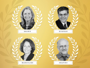 The four Georgia Tech faculty members elected to the National Academy of Engineering in 2020: Marilyn Brown, Thomas Kurfess, Susan Margulies, and Alexander Shapiro.