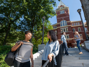 Students by Tech Tower