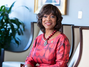 Valerie Montgomery Rice, Georgia Tech alumna, President and Dean of Morehouse School of Medicine, and recipient of the Georgia Tech Alumni Association’s Dean Griffin Community Service Award. (Photo Kaylinn Gilstrap, Georgia Tech Alumni Magazine.)